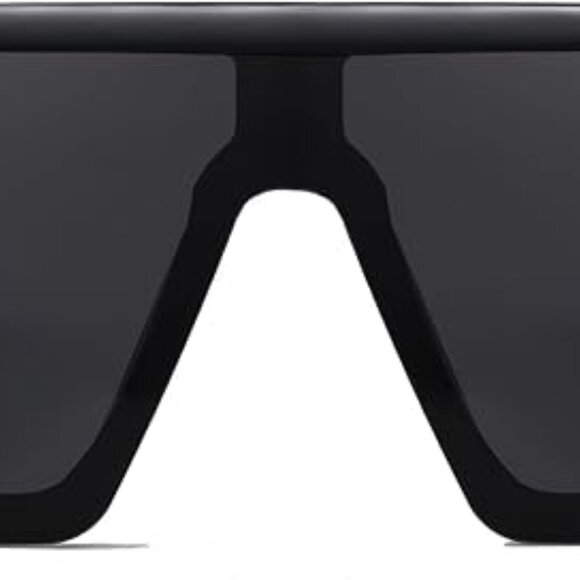Square Big Sunglasses Women Thick Frame Flat Top Mirrored Sunnies Shades